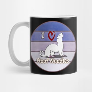 I Love Floof Noodles Ferret Retro Sunset Design Mug